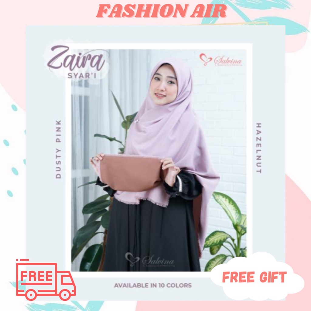 JILBAB SEGI EMPAT BOLAK-BALIK JUMBO PINGGIR RAWIS ZARA CREPE ORIGINAL ZAIRA by SALVINA