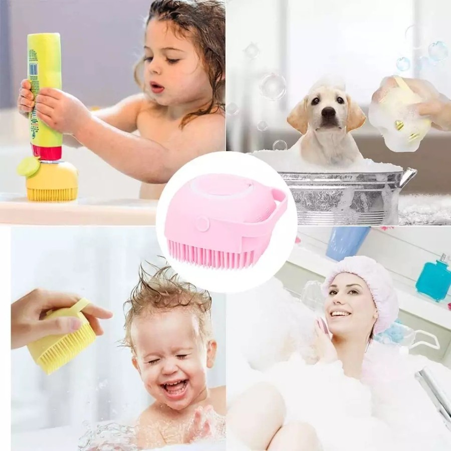 Sikat Mandi Bahan Silikon Lembut Sikat punggung / Badan / Kepala Shower Brush Silicone