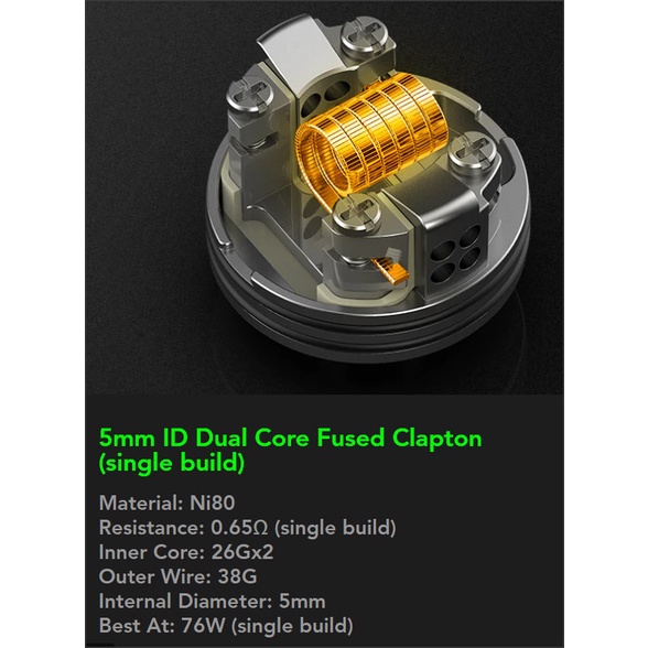 Authentic SRPNT RDA | 24mm | dual single coil from wotofo