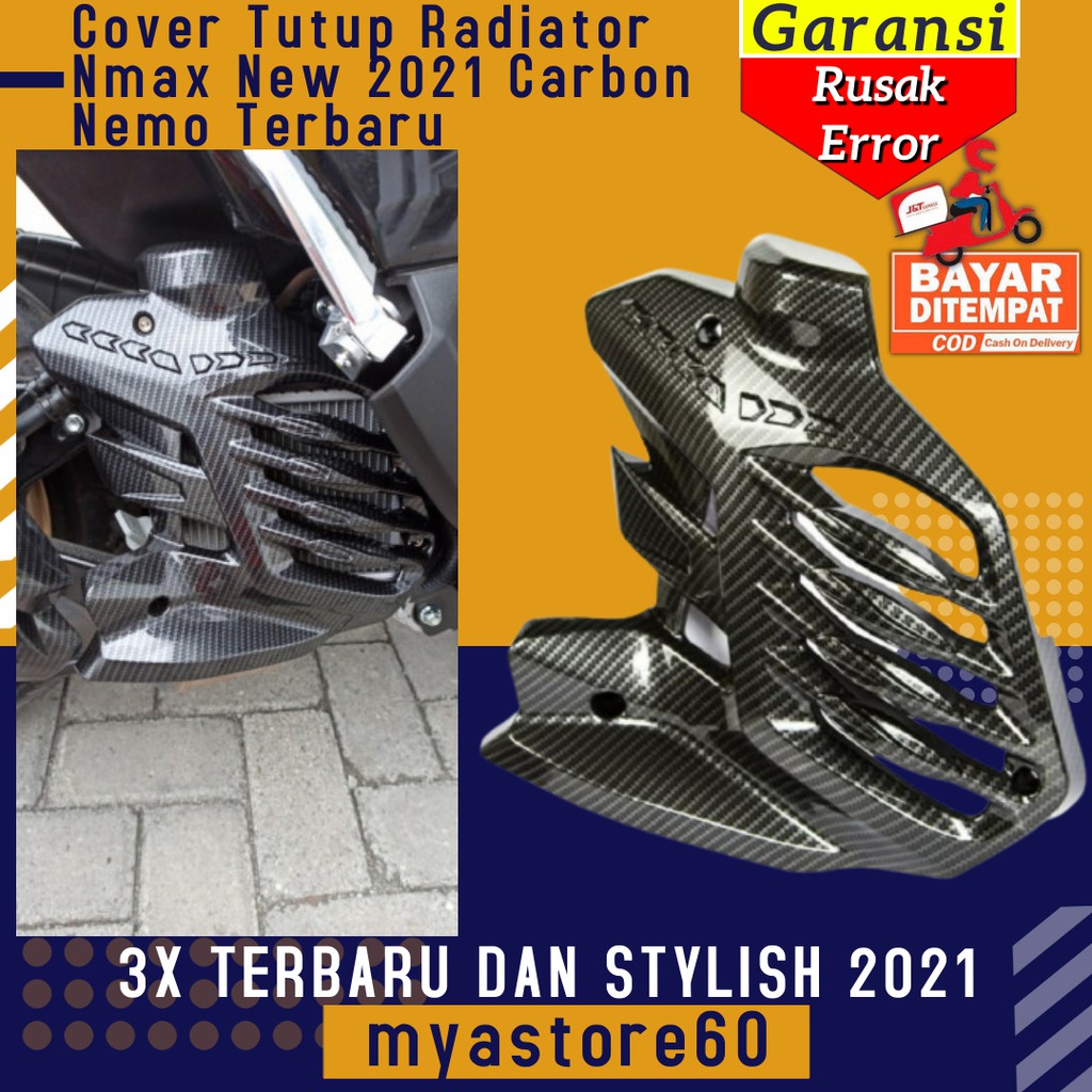 Cover Tutup Radiator Aksesoris Variasi Yamaha Nmax N max New 2021 Carbon Karbon Nemo Terbaru