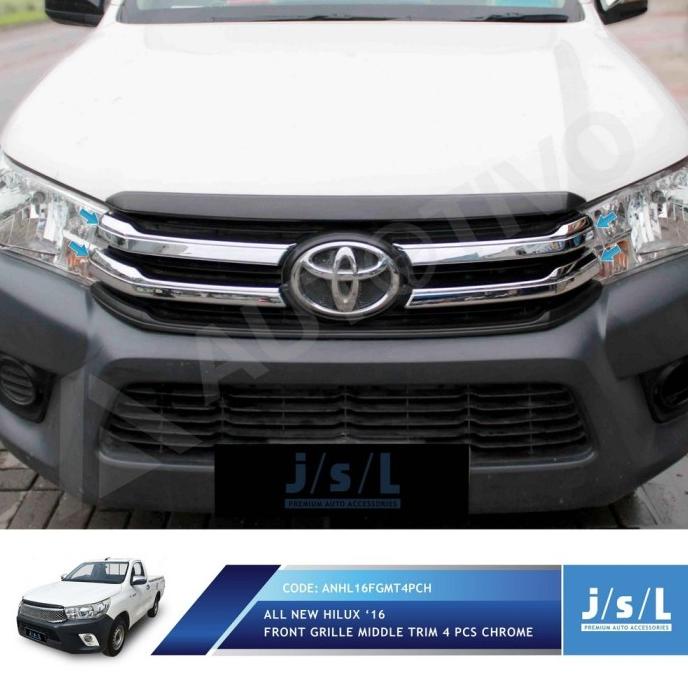 JSL Grill Depan Krom All New Hilux Front Grille Middle 4 Pcs Chrome AUTOT11 Juara