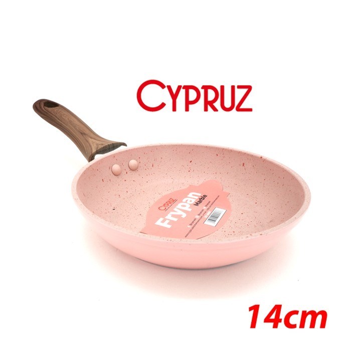 Mini Fry Pan Cypruz Fp-0691 Marble Coating Pink 14cm Cramic Series