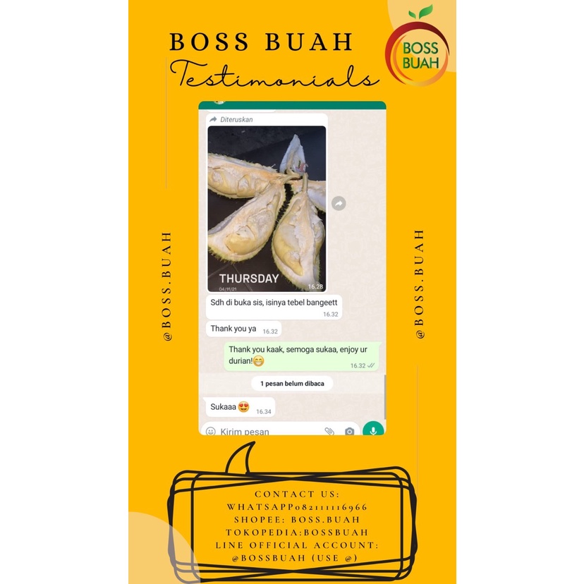 Durian Montong Utuh DIJAMIN MANIS HARGA PER KG (KLIK 2X=1 BUAH)