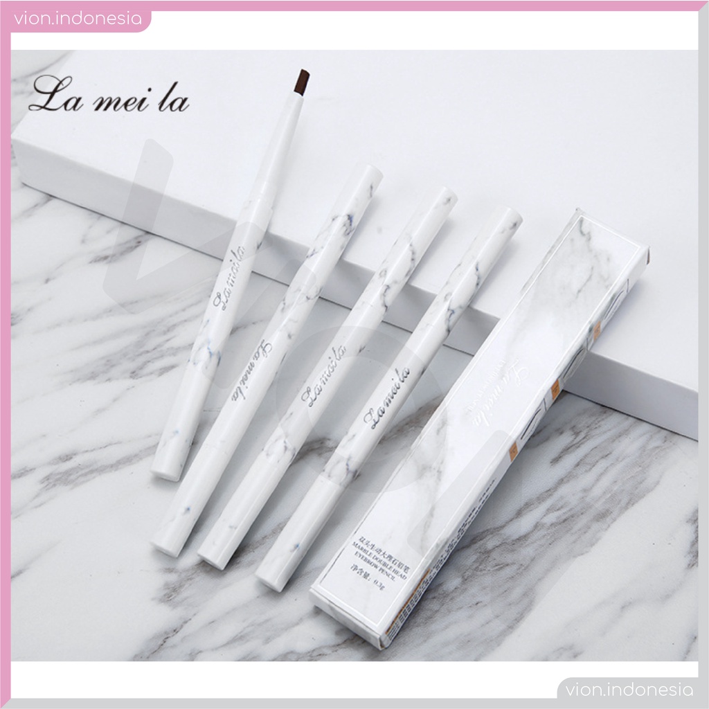 LAMEILA Marble Double Head Eyebrow Pencil Penebal Alis Mata 7 Warna LA006