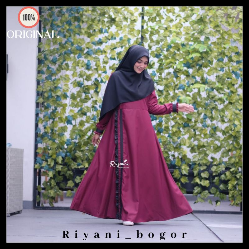 GAMIS SYARI WANITA by RIYANI COLOR MAROON GAMIS TOYOBO ADEM GAMIS COUPLE GAMIS KATUN KEKINIAN