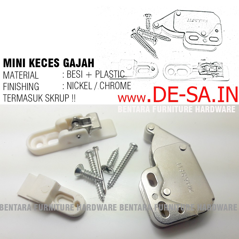 Harfit Mini Keces Gajah - Mini Latch MZ -1059 Keces Pintu Kabinet