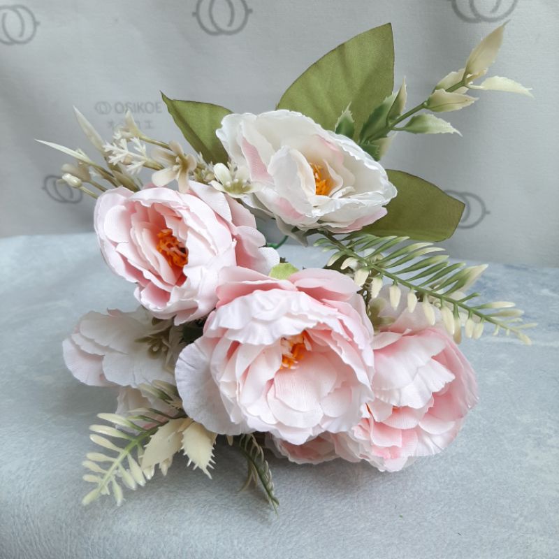 BUNGA PEONY MINI (12.5)-BUNGA ARTIFISIAL-BUNGAPALSU-BUNGAHIAS-Pink soft