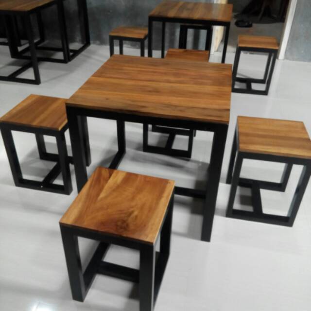  Meja  kursi  caffe resto  kedai Free Ongkir Shopee Indonesia