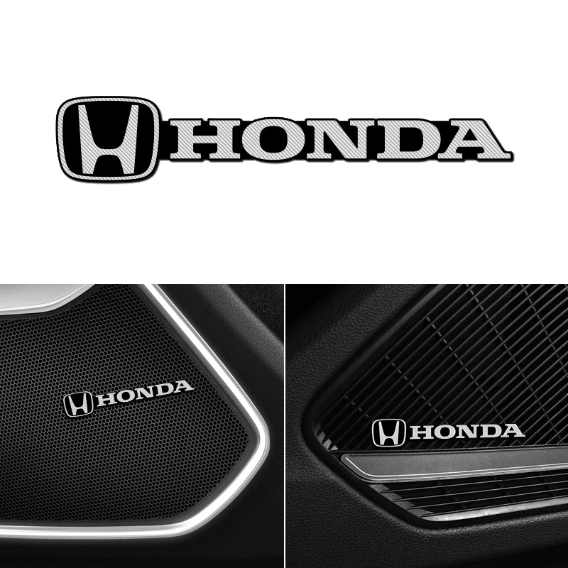 4pcs Stiker emblem / badge 3D Bahan aluminum Untuk speaker stereo Mugen Honda City Brio Civic Accord CRV HRV