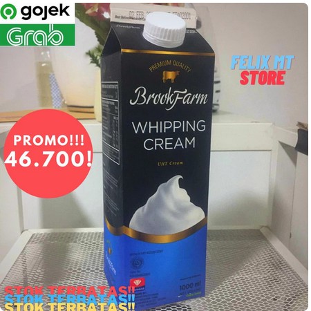 BrookFarm Whipping Cream UHT Diamond 1000 ml Promo