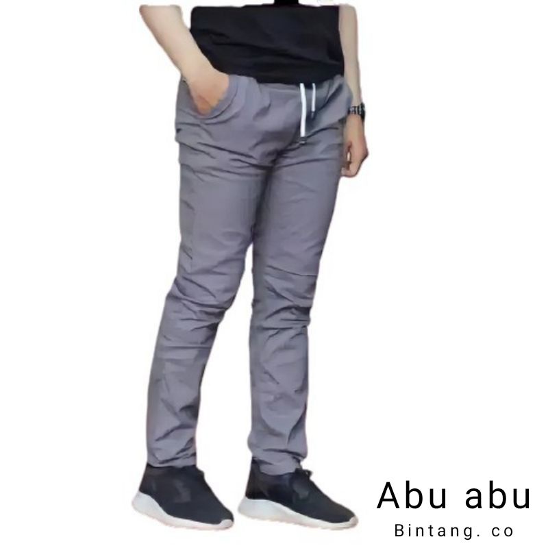 Celana Chinos Panjang Pria Dewasa Pinggang Karet Rip Kolor//