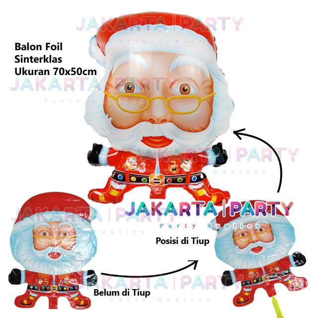 Balon Natal / Balon Santa Claus Jumbo / Balon Christmas / Balon Xmas