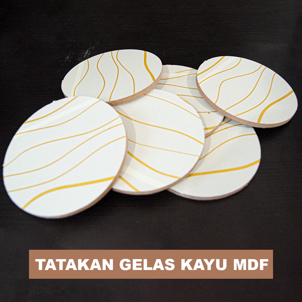 Tatakan Alas Gelas Cangkir Teko Wooden Coaster dengan Bahan MDF - CR005