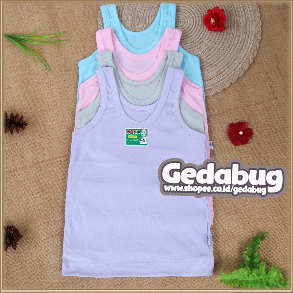 6 Pcs - AGREE Art ST05 | Singlet Anak Cowok katun tebal Soft / Singlet anak Agree Warna ST 05