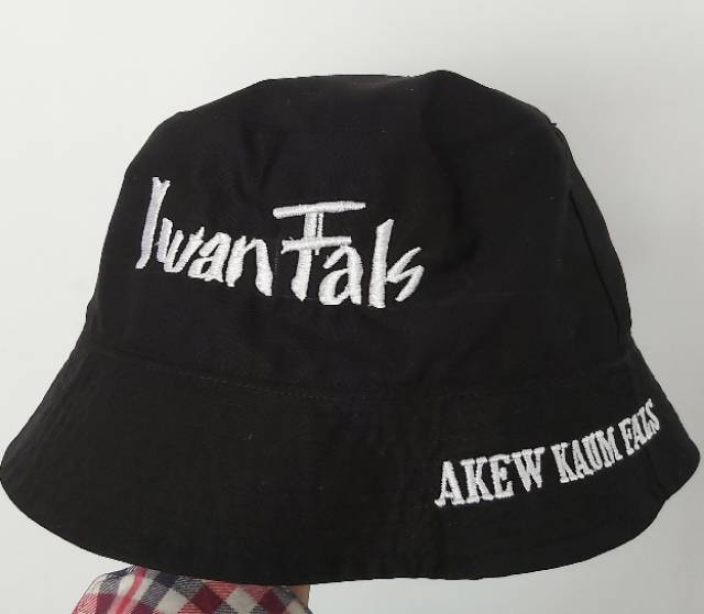FREE NAMA LOGO TOPI BUCKET HAT CUSTOM BORDIR DESAIN CUSTOM REQUEST TULISAN