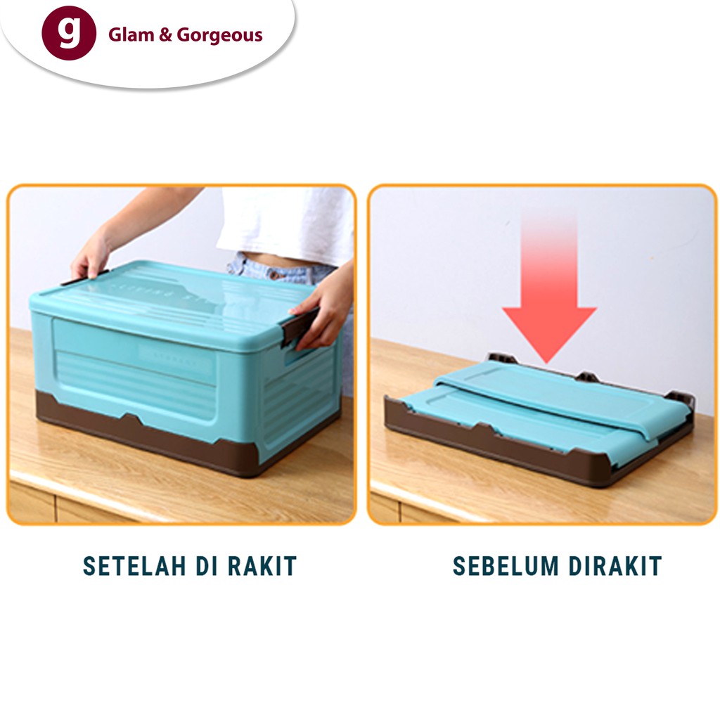 Kotak Penyimpanan Plastik Box Container Lipat Serbaguna Portable Storage Organizer Box Container BC