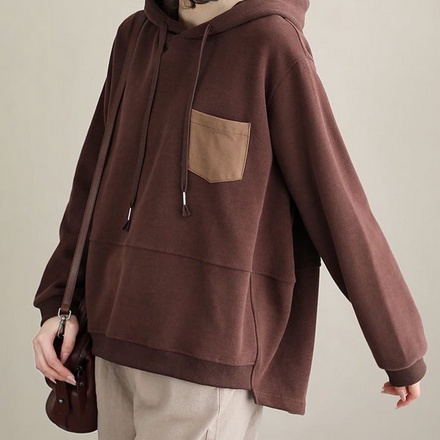 Hoodie Wanita Kayle Pocket - Sweatshirt Hodie Terbaru - Korean Style Oversize - Bahan Fleece - Big Size