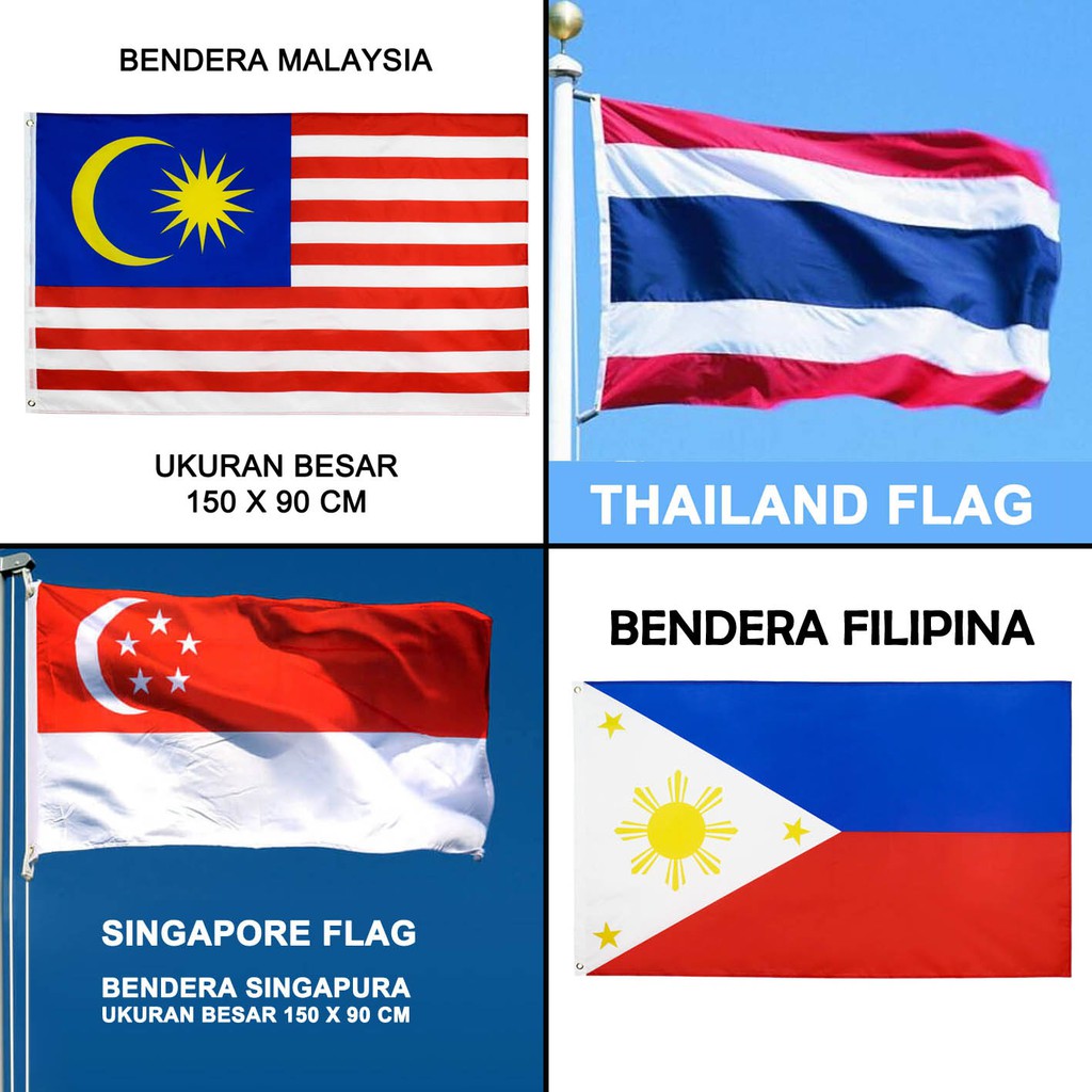 Jual Bendera Negara Asean Filipina Malaysia Singapura Thailand Shopee Indonesia