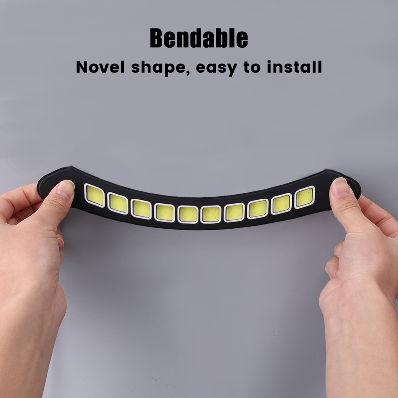 26cm Mobil Styling Kreatif COB Siang Hari Berjalan Cahaya/Putih Eksternal Neon Ditekuk Keselamatan Peringatan Lampu/Universal Mobil Suasana Lampu Aksesoris Otomotif/Penjualan Panas