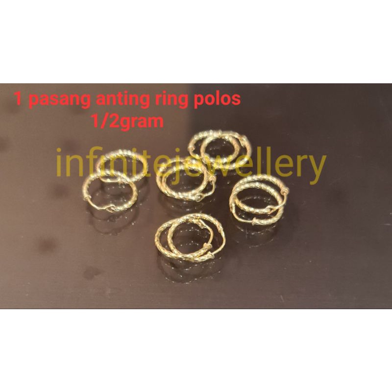 Anting emas ring ulir