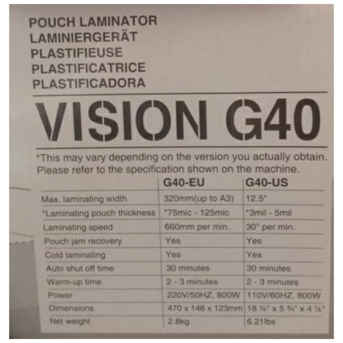 

Mesin Laminating /Alat Press/ Laminator/Vision G40 (GARANSI 1 TAHUN)