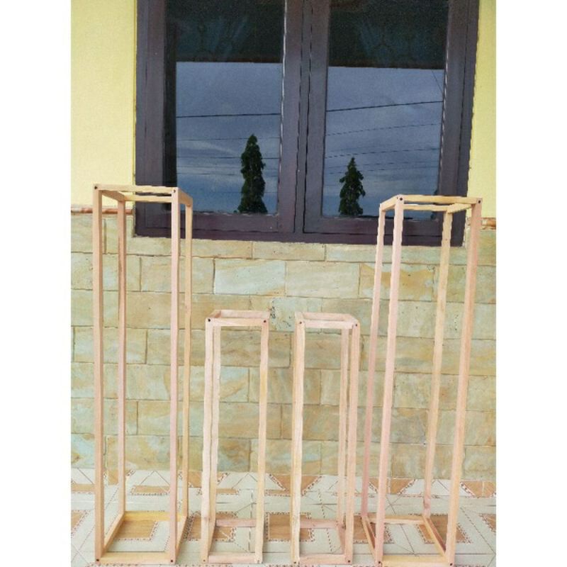 [ termurah ] bokor standing pot flower kayu dekorasi lamaran / dekorasi pengantin