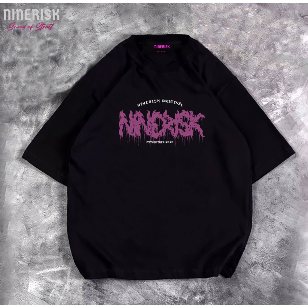 NINERISK Oversized shirt pria korea ninerisk Purplejelly kaos distro pria wanita original tshirt inr