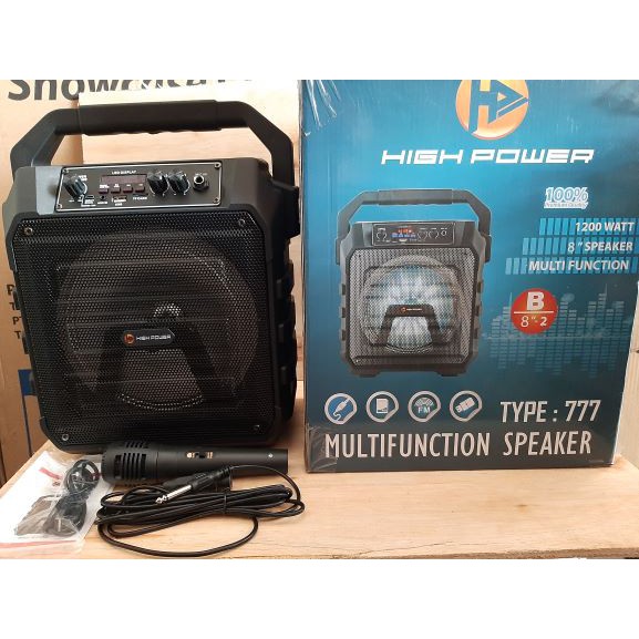 Speaker Karaoke Bluetooth HP 777 Speker Aktif HP Speaker Portable 8 inchi speaker tenteng +mic