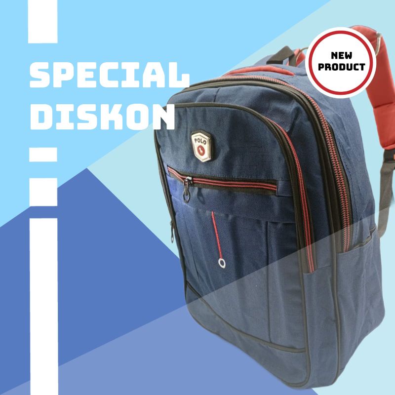 Tas Ransel Kanvas Polo denim 15