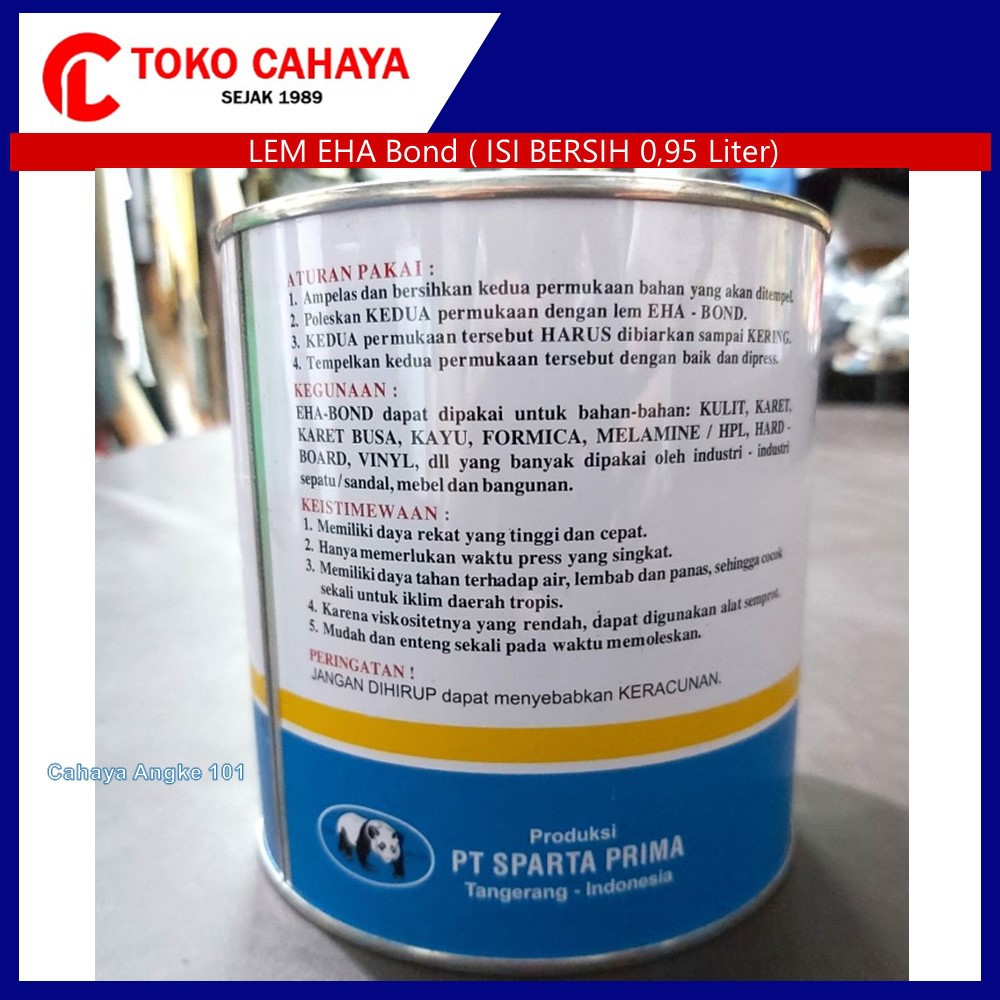 

Lem Kuning Eha Bond 1kg Utk Kulit Busa Karet HPL Vinyl