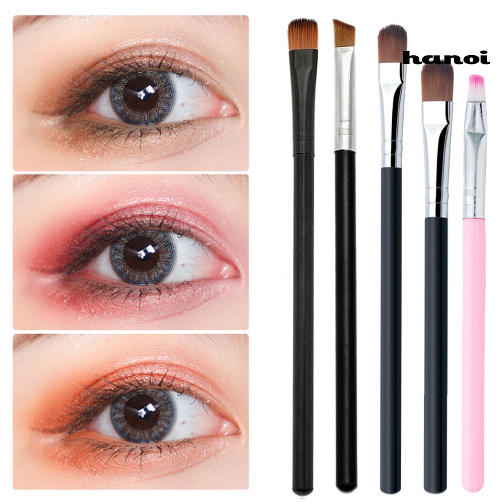 Han / 5Pcs / Set Brush Eyeshadow / Eyeliner / Bulu Mata Anti Slip Tipis Untuk Makeup / Kosmetik Wanita