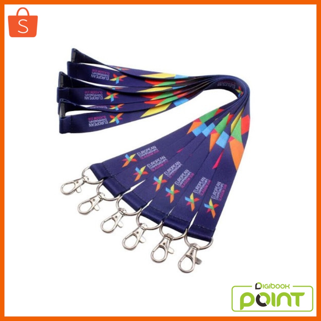 

Cetak Tali Lanyard Custom Digital Print - 1 Sisi dan Tanpa Pengait