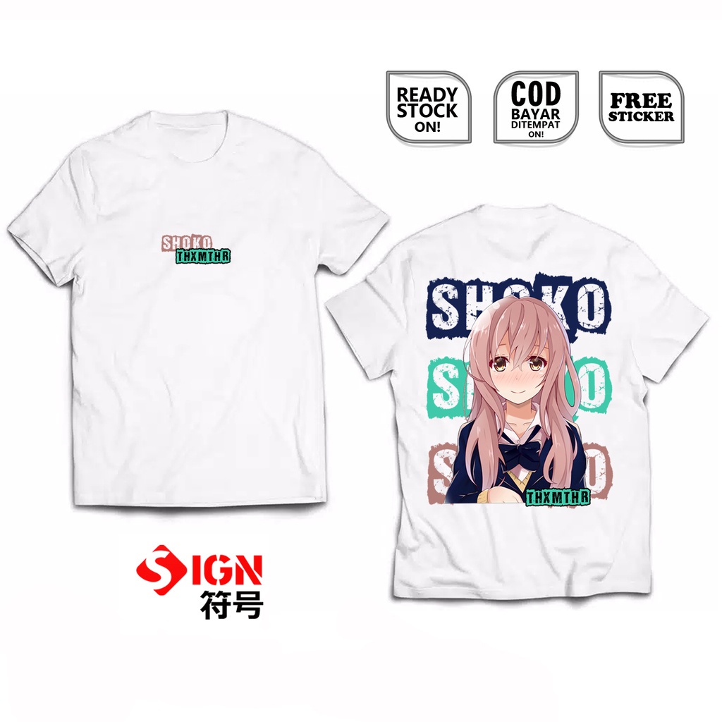 KAOS SHOUKO NISHIMIYA A SILENT VOICE SHOKO SHOU CHAN WAIFU ANIME MANGA MIYOKO SAHARA NAOKA UENO MIKI KAWAI TOMOHIRO NAGATSUKA SATOSHI MASHIBA KAZUKI SHIMADA YUZURU YAEKO ITO SHOYA BAJU JEPANG JAPAN CULTURE - SIGN CLOTH