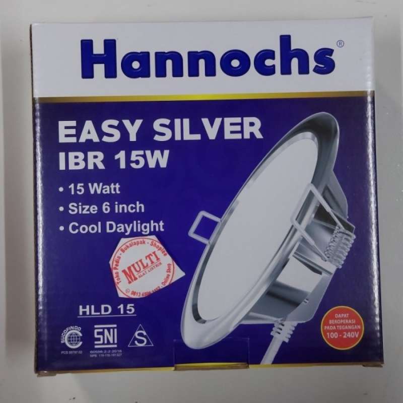 lampu Downlight led Hannochs SILVER IBR 15w lampu 15watt downlight 6in
