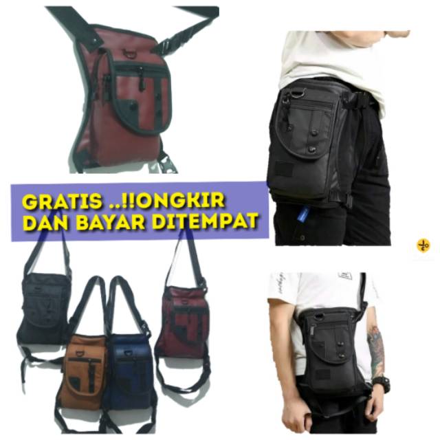 Waeist bag paha selempang semi kulit sintetis  berkualitas keren