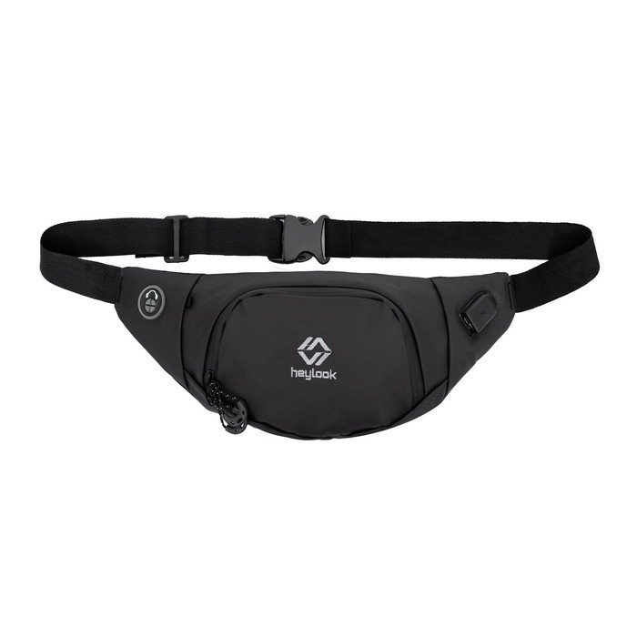 HEYLOOK WAISTBAG PRIA TAS SELEMPANG PRIA USB WATERPROOF ORIGINAL HEYLOOK
