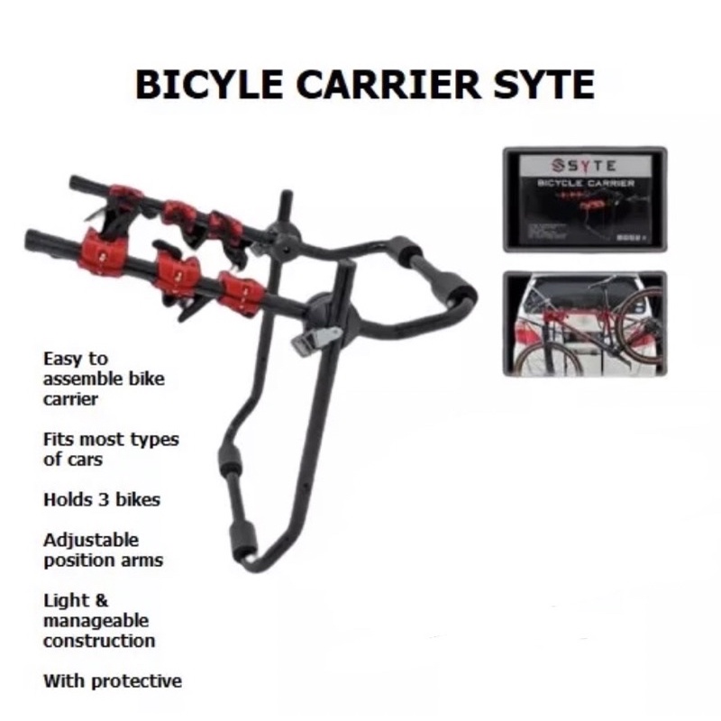 Bike Carrier SYTE Bracket Dudukan Rak Bagasi Kapasitas 3 Sepeda