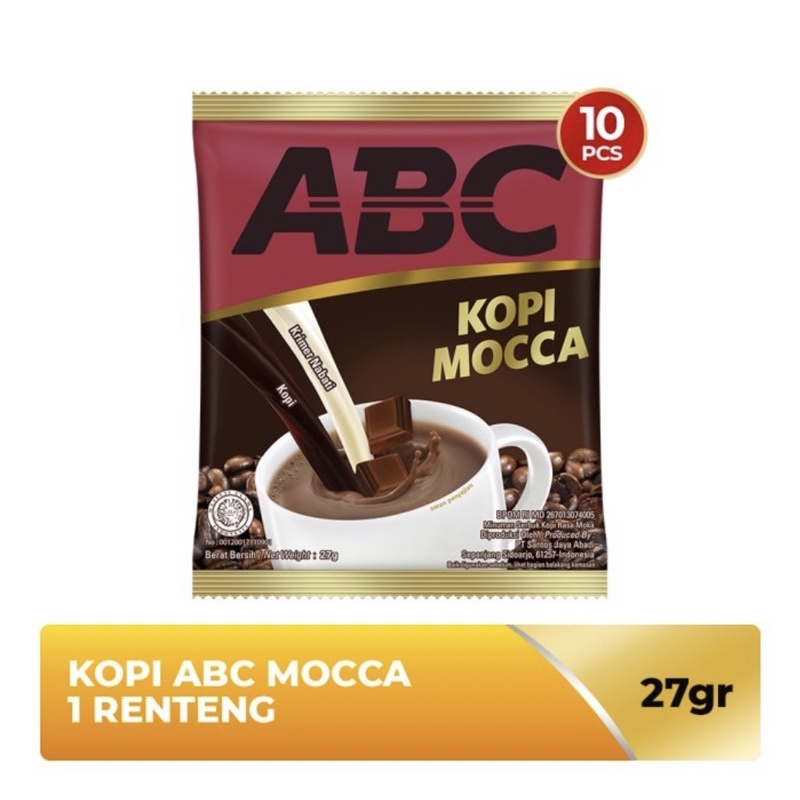 

Kopi Abc Mocca renceng renteng isi 10 pcs x 27 gr