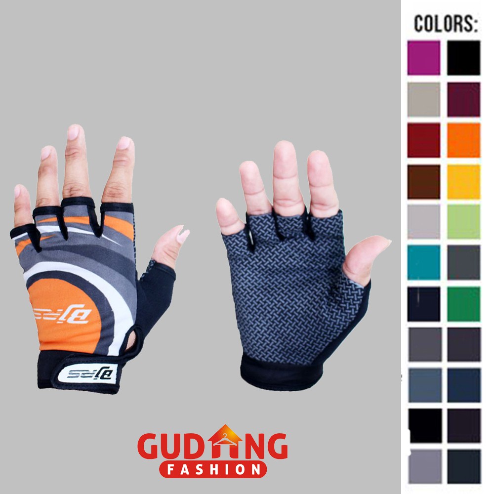Sarung Tangan Motor Printing Setengah Jari Banyak Warna - MTR (COMB)