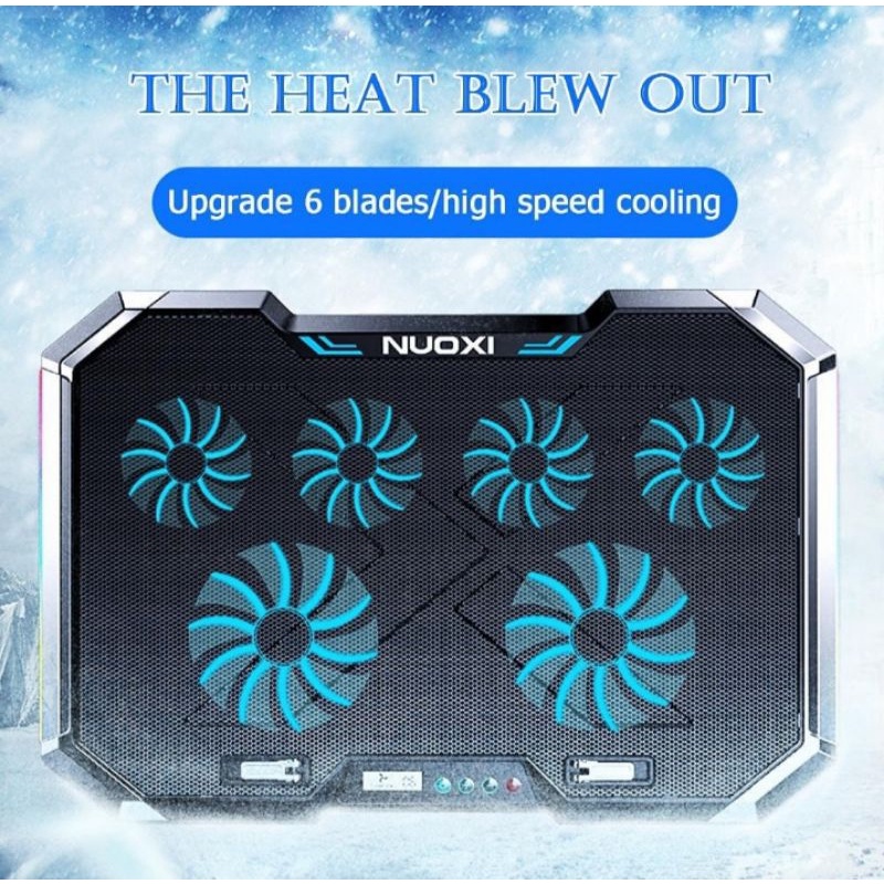 Kipas laptop / coolingpad Coolingpad Nuoxi Q8 / coolingpad Nuoxi gaming x / cooling pad laptop lampu /kipas laptop bagus