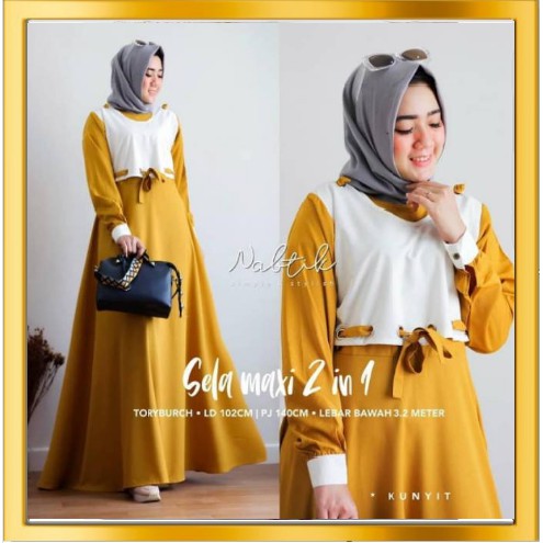 Baju gamis wanita terbaru model pesta kekinian moscrepe polos alya maxi ld100 busui size L syari
