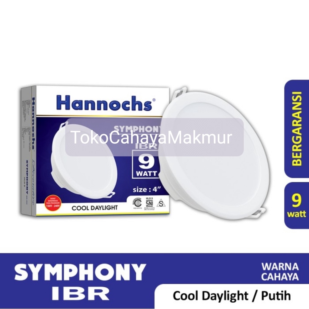 Lampu LED Downlight Hannochs Symphony IBR Round Bulat 9w 9watt CoolDayLight