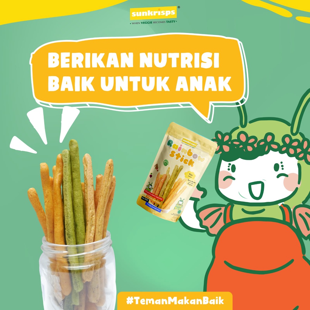 SUNKRISPS Rainbow Stick 50 G snack cemilan anak mpasi sunkrisp 50g