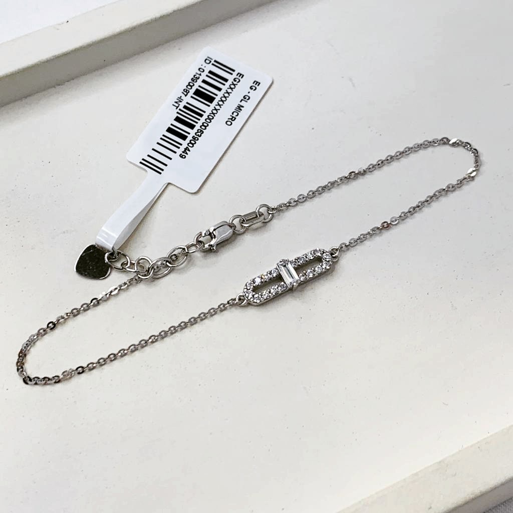 Gelang Rantai Putih Emas Asli Kadar 750 17K Rantai Nori DE AMERO GOLD WHITE