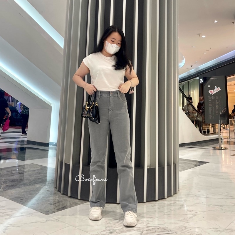 Boxofjeans - MERLYN HW Stretchy Loose Jeans - LIGHT GREY