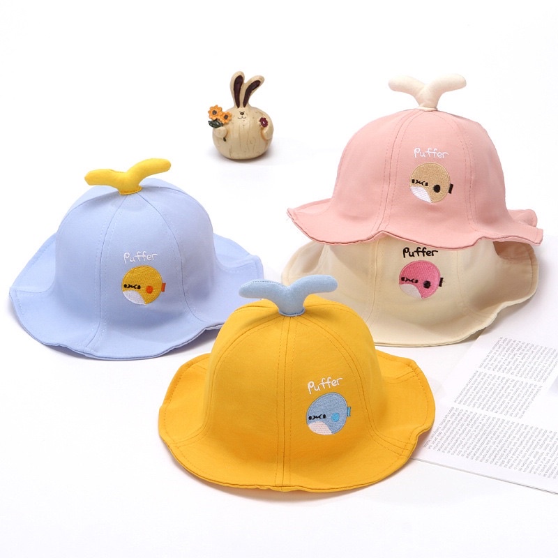 Topi Bucket Anak Bayi Model Ikan Puffer Import / baby hat