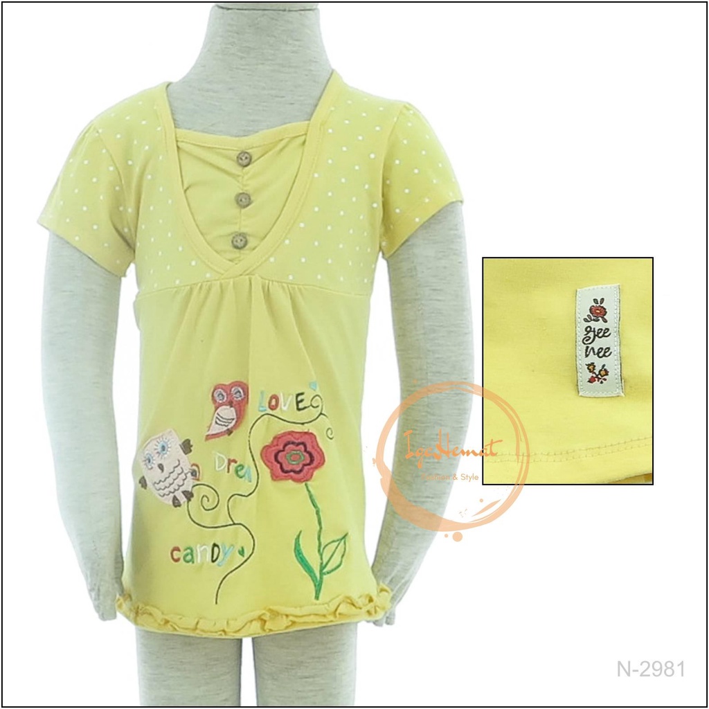 KAOS OBLONG ANAK PEREMPUAN LENGAN PENDEK GEENEE[N2981]