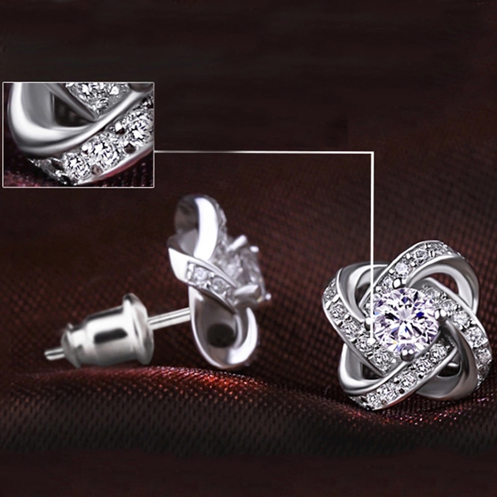 Hu Hu Hu Hu Hu Alat Bantu Pasang Kacamata♡ Anting Tusuk Lapis Silver Dengan Batu Zircon Kubikberlian Imitasi Untuk Wanita