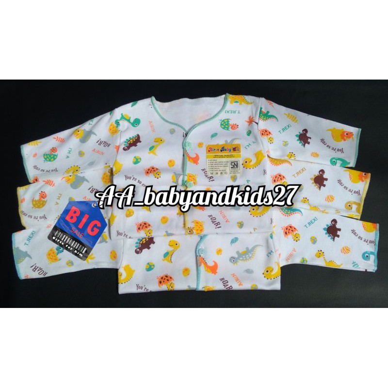 3PC AIRIN BAJU BAYI NEWBORN LENGAN PANJANG MOTIF PRINT LEMBUT DAN SNI