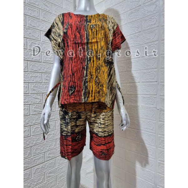 BAJU WANITA PIYAMA BAJU TIDUR SETELAN ONE SET BABYDOLL RAYON SUPER KOPI BALI ROBUSTA TERLARIS-Fiber Teracota pendk